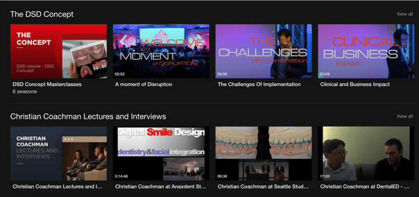 Two categories on DSD's WatchDSD online video-learning platform and four videos you can find in each one.
